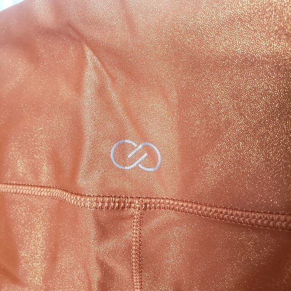 CALIA energize metals 7/8 leggings tights high rise copper foil metallic New - Picture 6 of 10